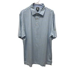 Footjoy men's golf polo shirt performance blue striped sized large country club